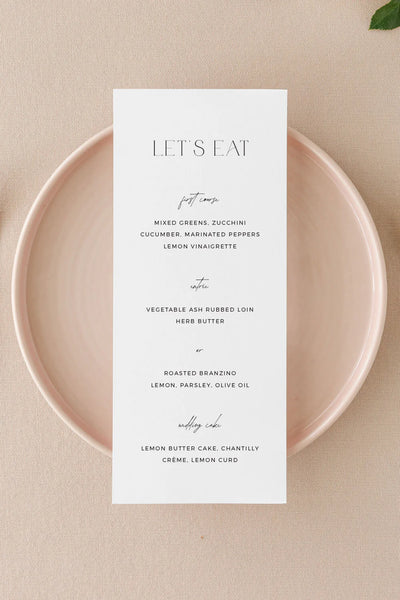 Menu Card